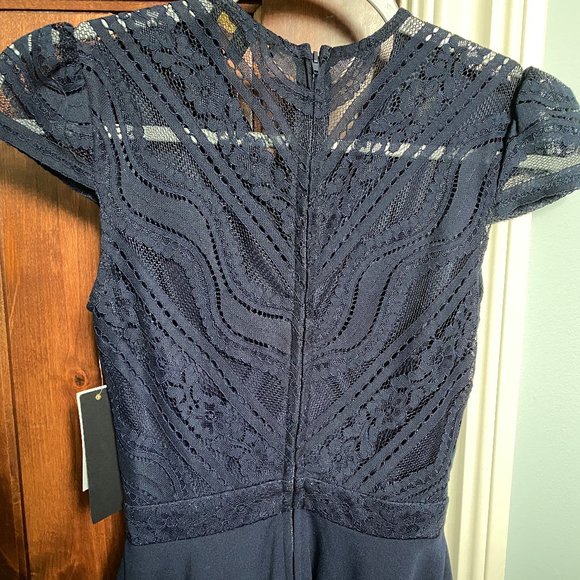 City Studio blue fit and flare dress size 0 junior - Picture 2 of 11